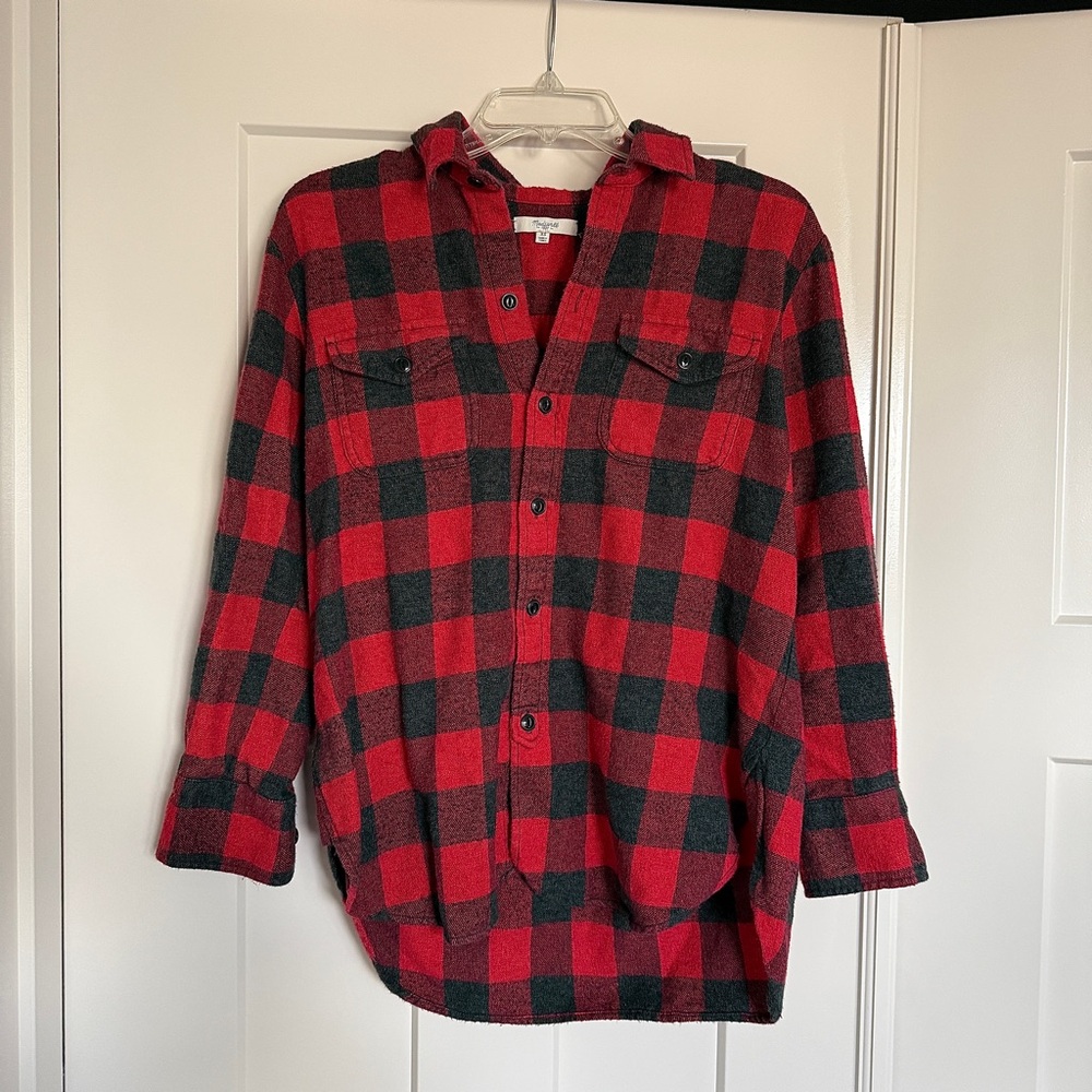 Madewell Women’s Button Down Flannel Shirt Red Size XS